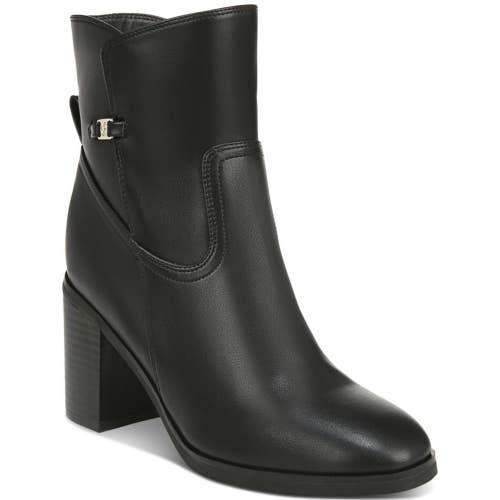 Giani Bernini Olaa Boots Women's 7 Black Faux Leather Block Heel Bootie LION753