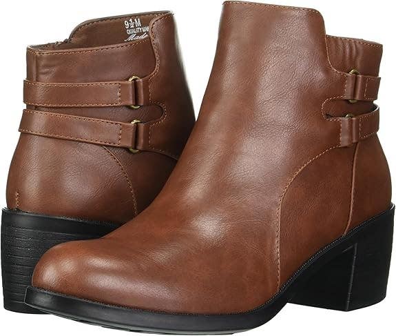 Easy Street Murphy Boots Womens US 8.5 Brown Side Zip Block Heel Booties LION819