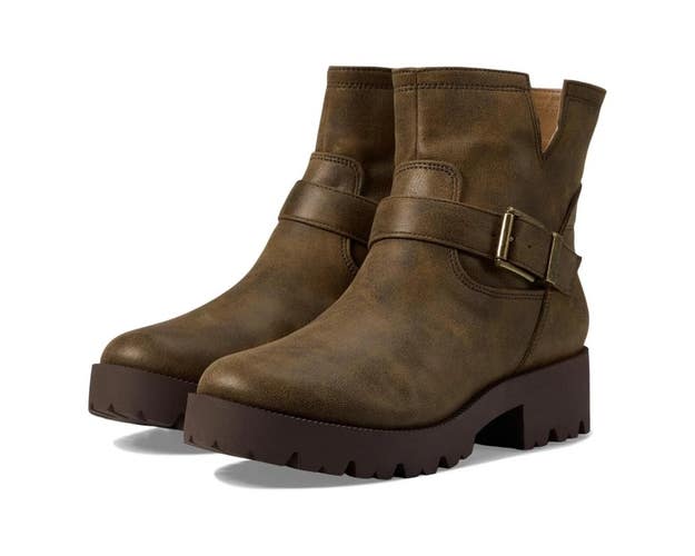 Zodiac Miller-2 I7582S2-200 Boots Women's 8 Brown Leather Cutout Bootie LION598