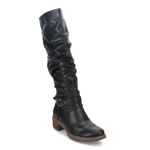 White Mountain Crammers Boots Women's US 7.5 Black Side Zip Knee High LION661