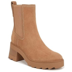 Zodiac Teresa Boots Women's 6.5 Brown Round Toe Block Heel Ankle Chelsea LION583