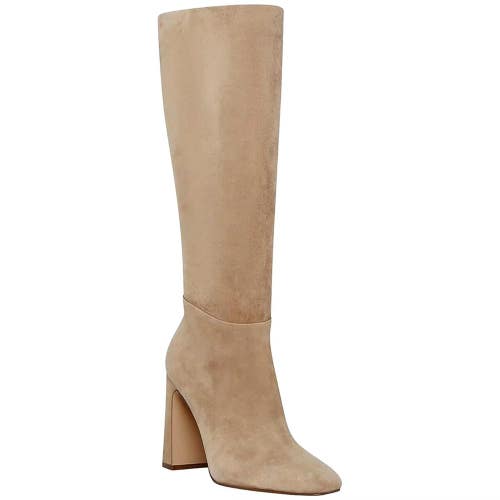Steve Madden Ally Boots Women's US 8.5 Sand Suede Block Heel Knee High LION620