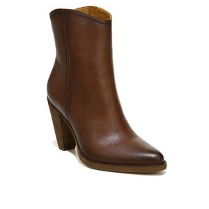 Zodiac Darrah Boots Women's 9.5 Cognac Leather Block Heel Western Bootie LION678