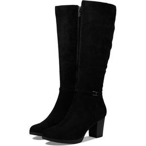 Anne Klein Reachup Boots Women's US 10 Black Suede Faux Suede Block Heel LION647