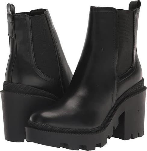 Nine West Forme Chelsea Womens US 9 Black Leather Block Heel Ankle Boots LION736
