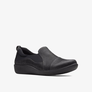 Clarks Sillian Paz 26120931 Women's US 7 Black Round Toe Slip-On Shoes LION863