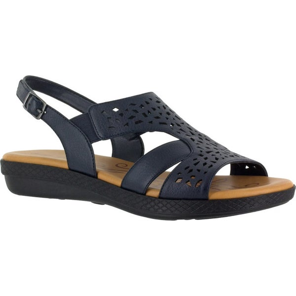 Easy Street Bolt Sandals Women's US 5.5 Navy Adjustable Strap Slingback LION692