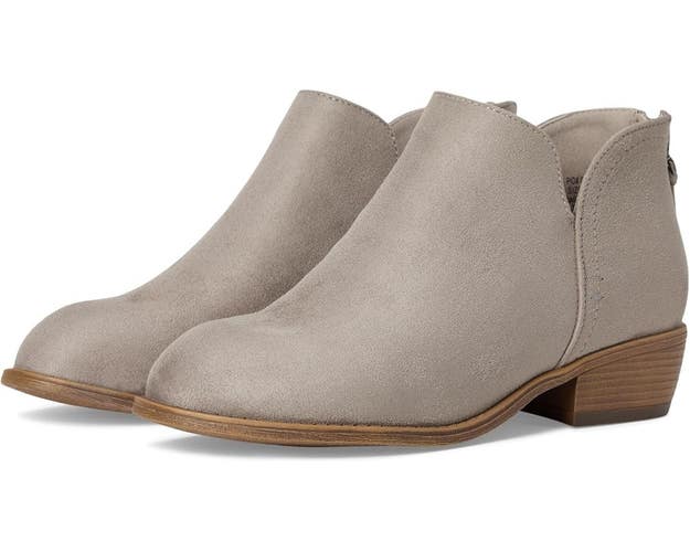 Journee Collection Livvy Boots Women's 7.5 Gray Faux Suede Ankle Bootie LION867