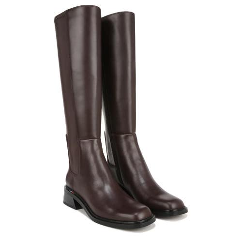 Franco Sarto Giselle Boots Women's 10 Brown Leather Wide Calf Knee High LION664