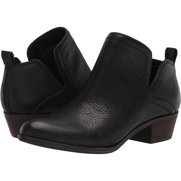 Lucky Brand Bollo Chop Out Boots Women's US 6.5 Black Almond Toe Booties LION434