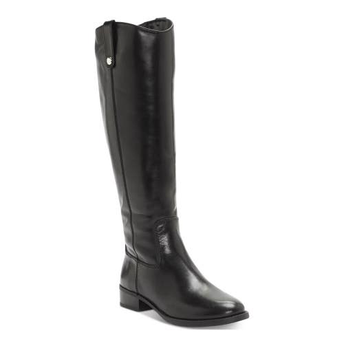INC International Concepts Fawne Womens US 11 Black Leather Riding Boots LION672