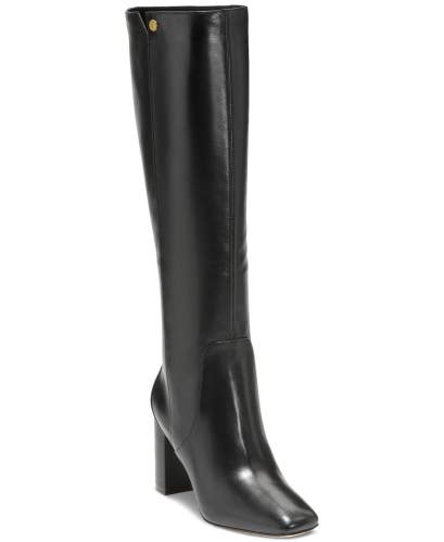 Cole Haan Chrystie Women's US 9.5 Black Leather Knee High Riding Boots LION303