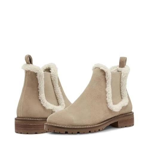 Steve Madden Leopold Boots Women's 6 Tan Suede Round Toe Chelsea Bootie LION750