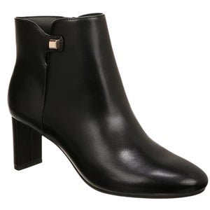 Alfani Paam Boots Women's US 11 Black Leather Almond Toe Ankle Bootie LION391