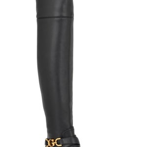 Guess Jellio Boots Women's US 10 Black Lug Sole Round Toe Over The Knee LION628