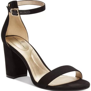 Bandolino Armory 2 Strappy Women's US 6 Black Faux Suede Dress Sandals LION513