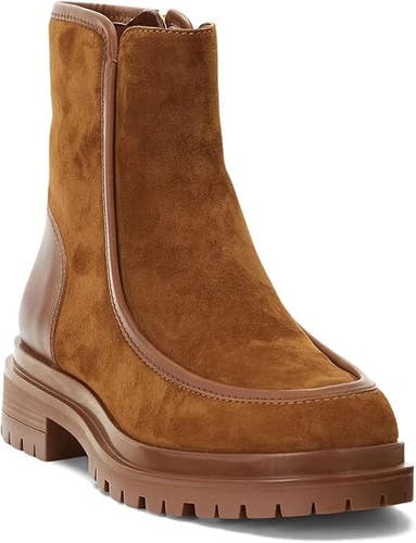 Lauren Ralph Lauren Colbie Boots Women's US 5.5 Brown Suede Ankle Bootie LION567