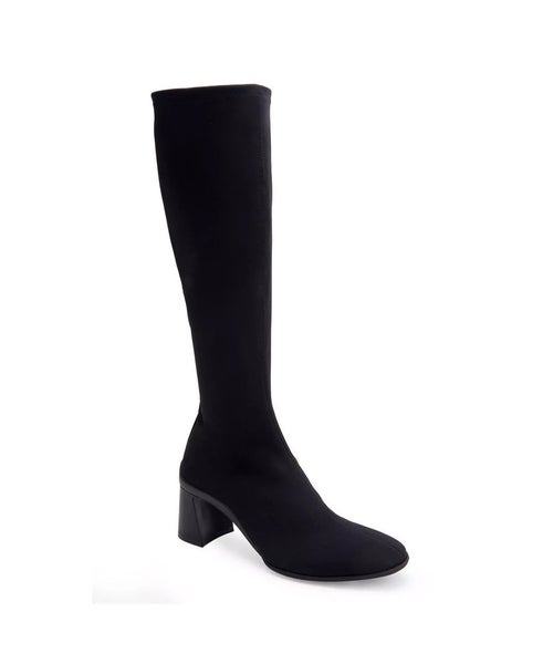 Aerosoles Centola Boots Womens 7.5 Black Square Toe Block Heel Knee High LION789