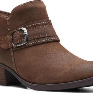Clarks Charlten Bay 26174179 Boots Womens 10 Dark Tan Suede Ankle Bootie LION602