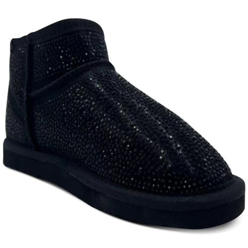 I.N.C. International Ariee Bootie Women 6 Black Rhinestone Faux Fur Boot LION721