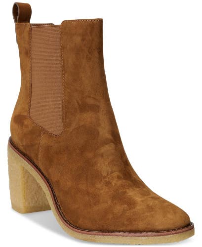 Lauren Ralph Lauren Marianna Boots Women's Brown Suede Chelsea Bootie LION262