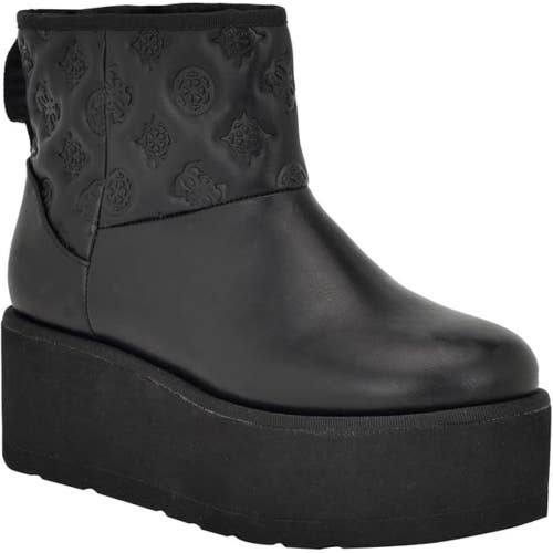 Guess Jilla Boots Women's US 8 Black Round Toe Platform Ankle Bootie LION80