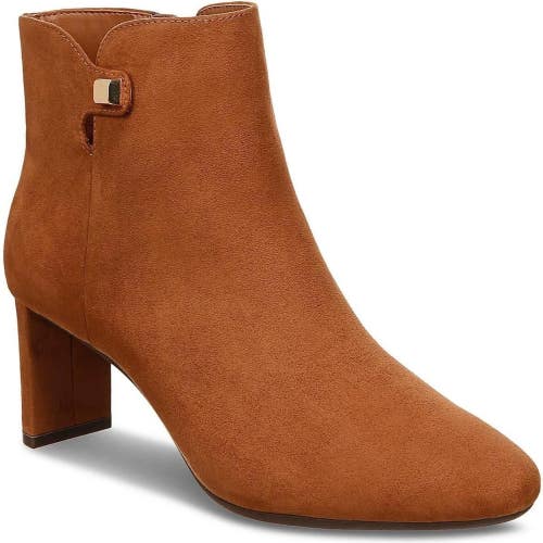 Alfani Paam Boots Women's US 11 Brown Suede Almond Toe Block Heel Bootie LION281