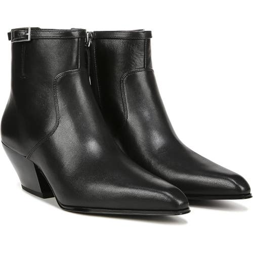 Franco Sarto Amber Boots Womens 7 Black Leather Pointed Toe Ankle Bootie LION770