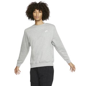 Nike Sportswear Club Fleece Sweatshirt Men's Small Gray Crew Neck Active JAX365