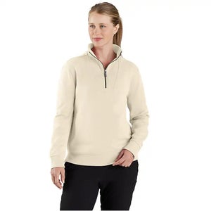 Carhartt Tencel Fiber Series Sweatshirt Women's Ivory Relaxed Fit 1/2 Zip JAX354