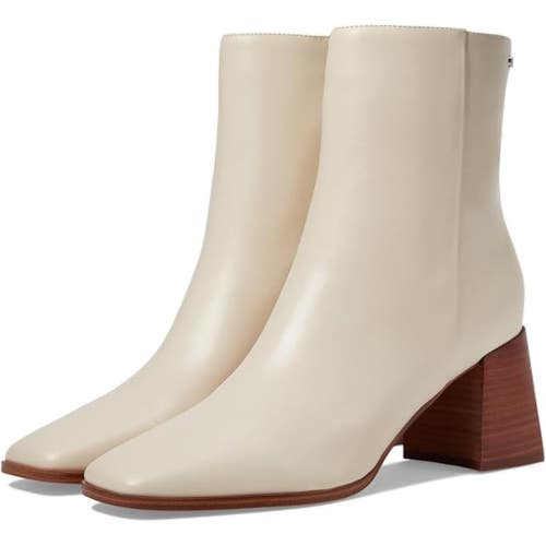 Calvin Klein Broma Boots Women's US 8 White Leather Block Heel Bootie LION470
