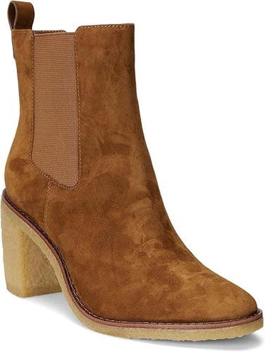 Lauren Ralph Lauren Marianna Bootie Women's 7.5 Brown Suede Ankle Boots LION242