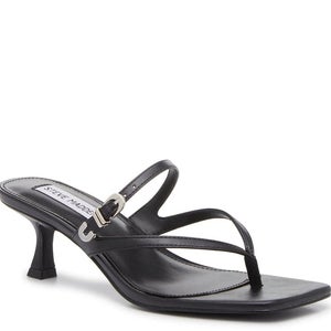 Steve Madden Samann Sandals Women's US 7.5 Black Square Toe Spool Heel GAL2037
