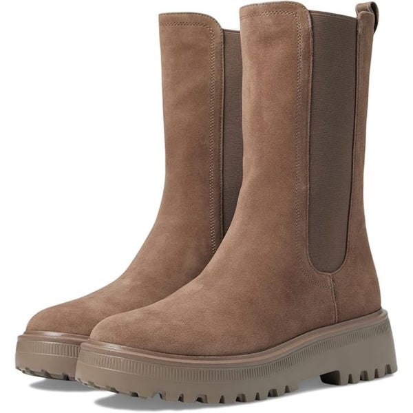 Kenneth Cole Radell Boots Womens US 11 Mauve Brown Suede Pull On Chelsea LION306