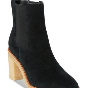 Lauren Ralph Lauren Marianna Boots Women's 6 Black Suede Chelsea Bootie LION57