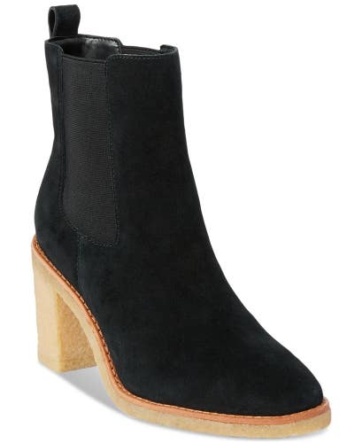 Lauren Ralph Lauren Marianna Boots Women's 6 Black Suede Chelsea Bootie LION57