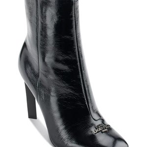 Karl Lagerfeld Paris Vica Boots Women's US 7.5 Black Square Toe Bootie LION88