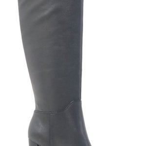Kenneth Cole Lowell Boots Women's 5.5 Black Leather Block Heel Knee High LION102