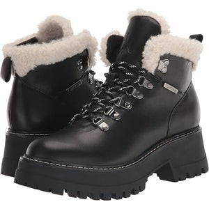 Calvin Klein Kristel Boots Women's US 8.5 Black Lug Sole Hiker Bootie LION297