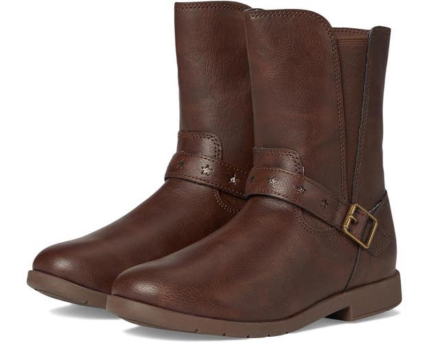 Stride Rite SR Lizz CG039001 Boot Kids 13 Brown Leather Mid Calf Western RHS6309