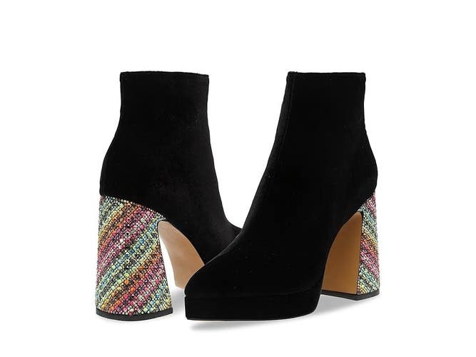 Blue by Betsey Johnson Raylan Boots Women's 7.5 Black Rhinestone Bootie LION151