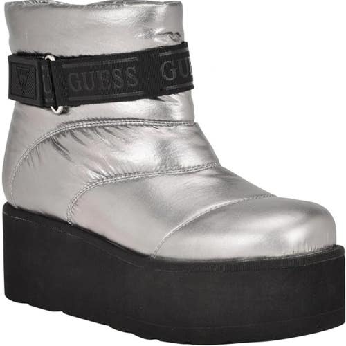 Guess Jilona 2 Women's Gray Faux Leather Round Toe Platform Snow Boots LION52