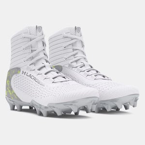 Under Armour Highlight 2 MC 3028699-100 Kids White Silver Lacrosse Cleats TF8136