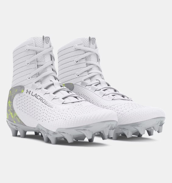 Under Armour Highlight 2 MC 3028699-100 Kids White Silver Lacrosse Cleats TF8136