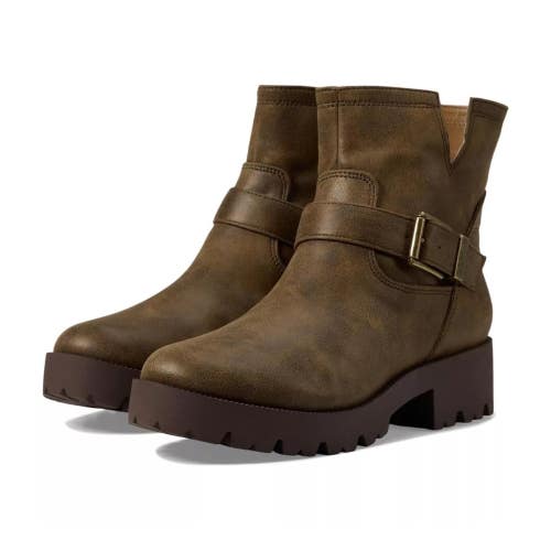 Zodiac Miller Boots Women's US 8.5 Bear Brown Round Toe Ankle Bootie LION97