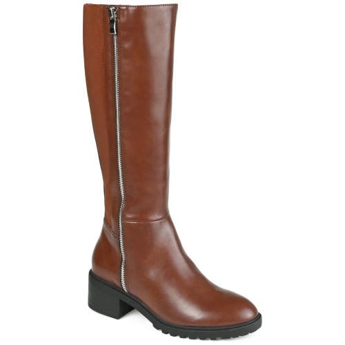 Journee Collection Morgaan Boots Women's US 7.5 Brown Comfort Knee High ZOGG1915