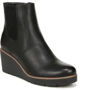 Soul Naturalizer Apollo Boots Women's 9 Black Leather Wedge Heel Bootie ZOGG1914