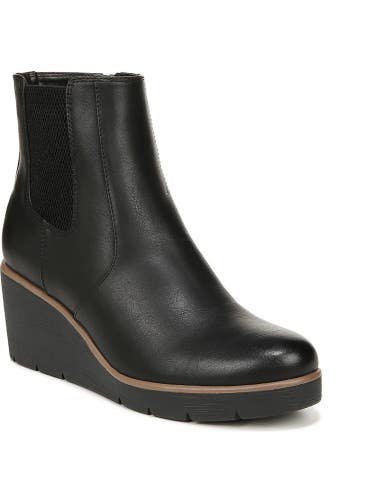 Soul Naturalizer Apollo Boots Women's 9 Black Leather Wedge Heel Bootie ZOGG1914