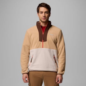 Columbia Sequoia Grove Jacket Men's Canoe Dark Stone Fleece Half Zip Cozy JAX315