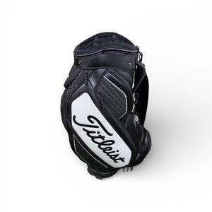 Titleist Tour Midsize Staff Golf Bag 6-Way Top Black/White w/ RainCover  #208538